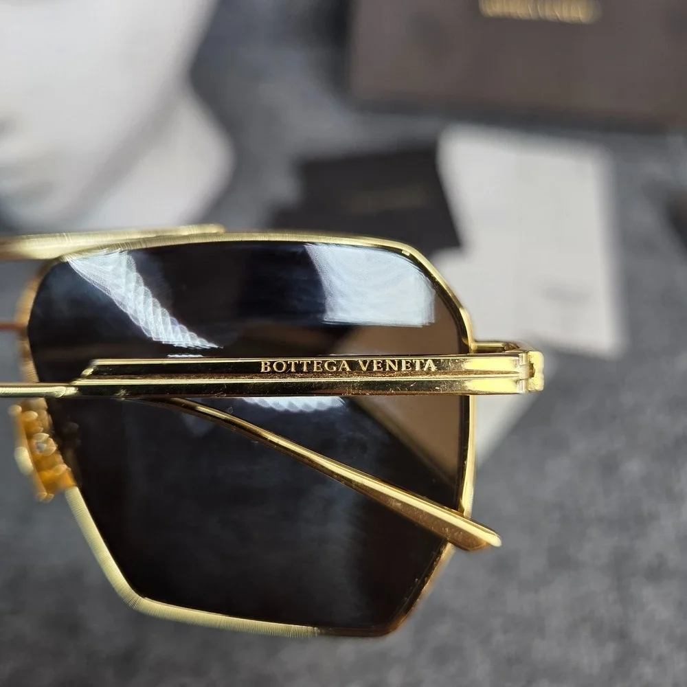 Bottega Veneta Square Sunglasses BV1012S 003 Gold 60 13 145 Made in Italy